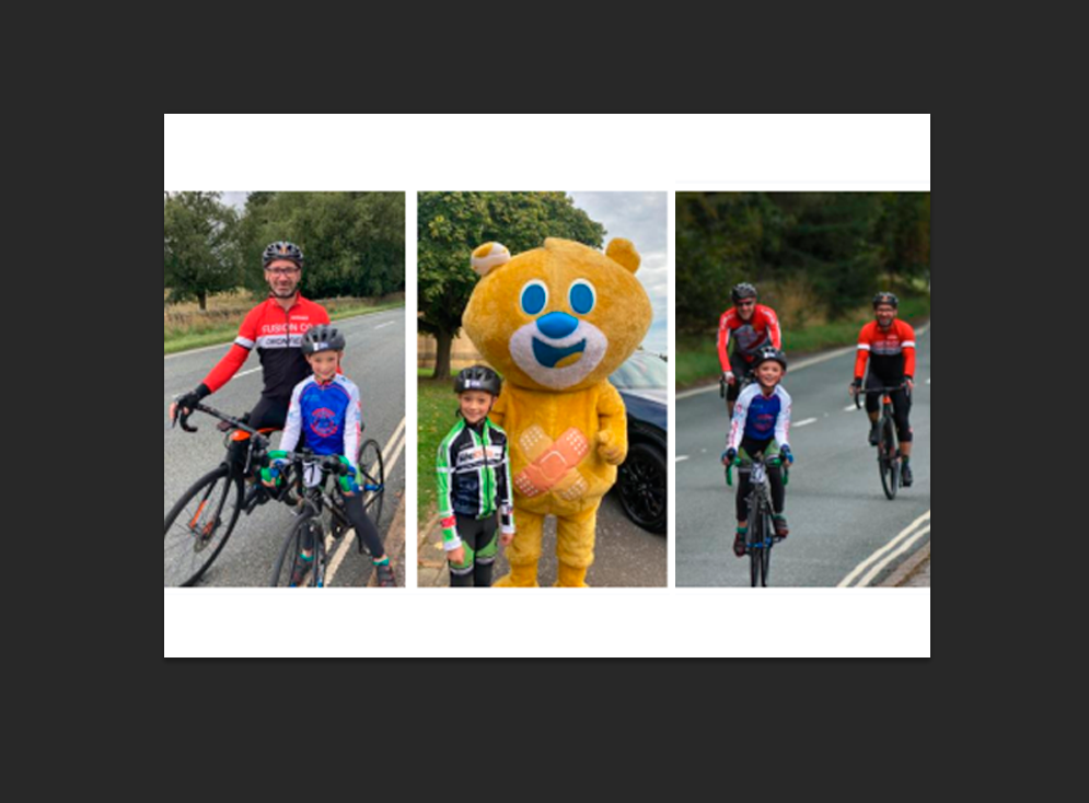 ATS Community Darren Hull & 8yrs old son Henry cycle for Charity image